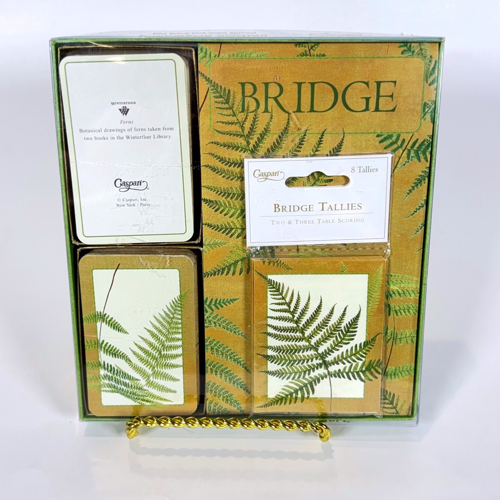 Caspari Bridge Ensemble Fern Winterthur Museum Playing Cards Score Pad Set GS69